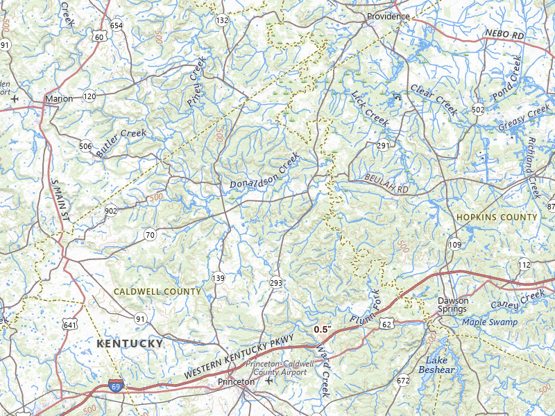 Radar-estimated hail-size map of the storm over Princeton, KY on Jul 8, 2026