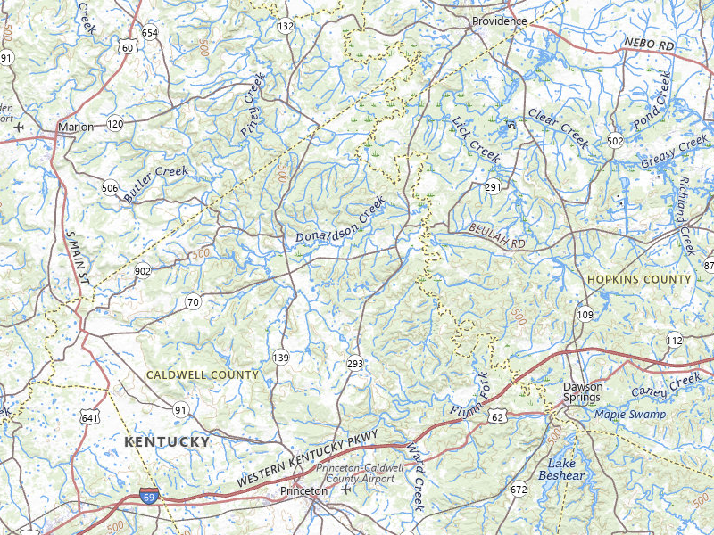NEXRAD radar-signature map of the hail storm over Princeton, KY on Jul 8, 2026
