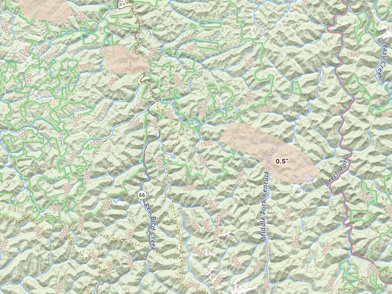 Radar-estimated hail-size map of the storm over Roark, KY on Aug 17, 2026