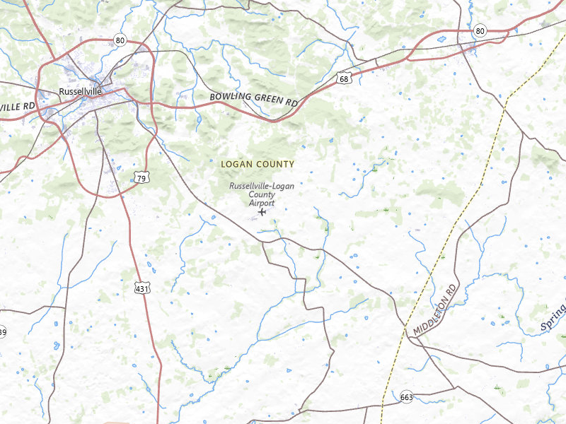 Radar-estimated hail-size map of the storm over Russellville, KY on Jul 21, 2026