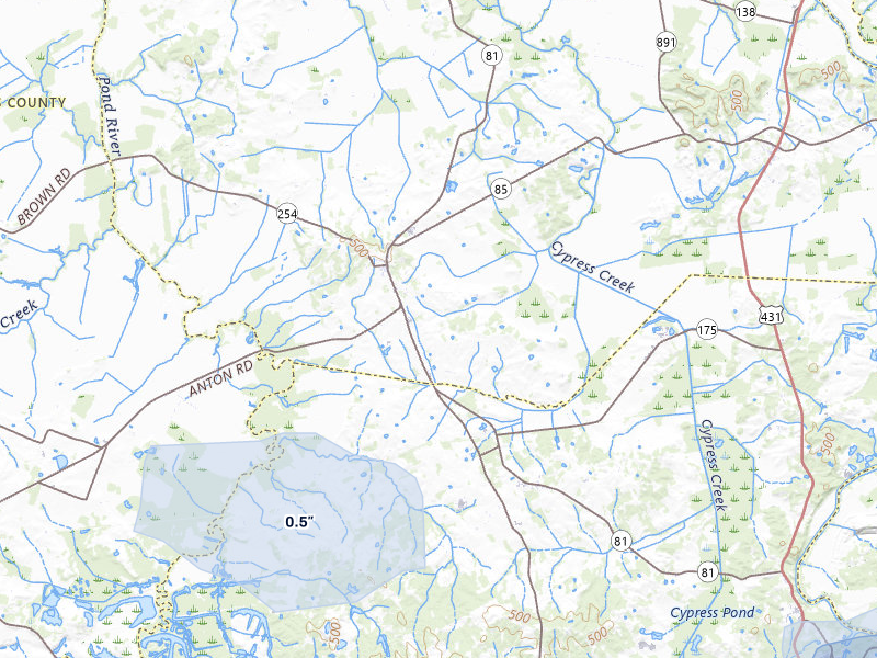 NEXRAD radar-signature map of the hail over Sacramento, KY