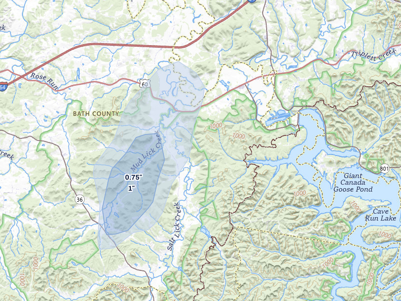 NEXRAD radar-signature map of the hail storm over Salt Lick, KY on Jun 26, 2026