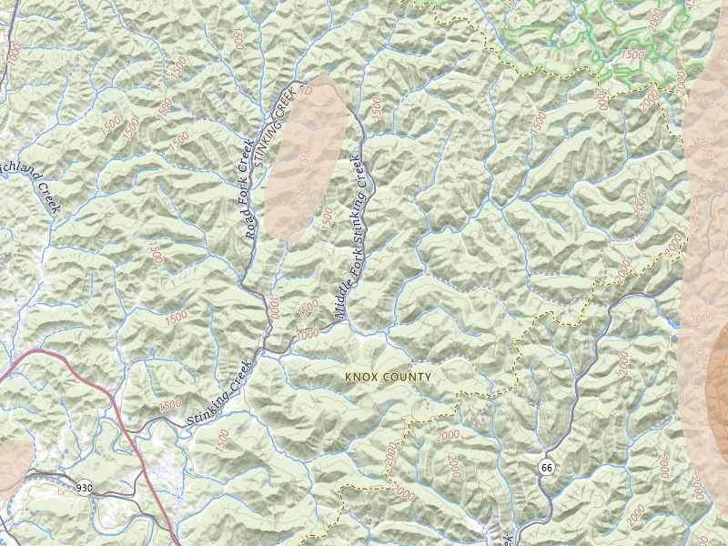 Radar-estimated hail-size map of the storm over Scalf, KY on Jul 3, 2026