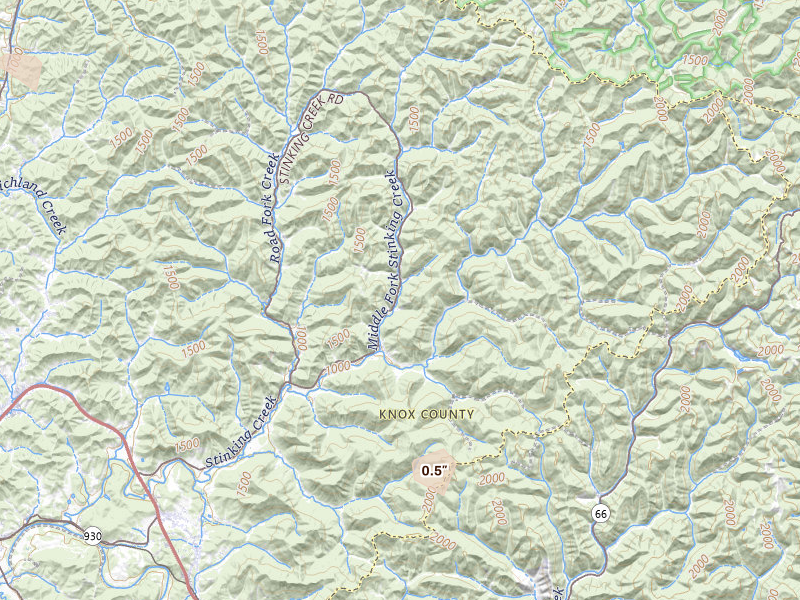 Radar-estimated hail-size map of the storm over Scalf, KY on Jul 27, 2026