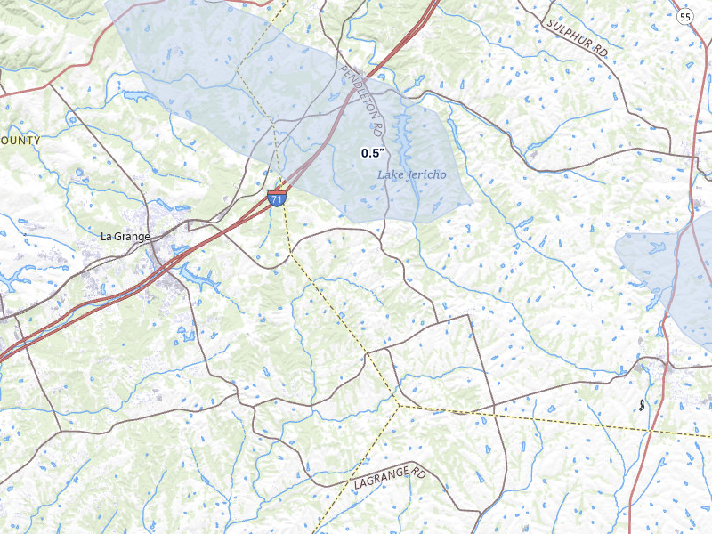 NEXRAD radar-signature map of the hail storm over Smithfield, KY on May 3, 2026