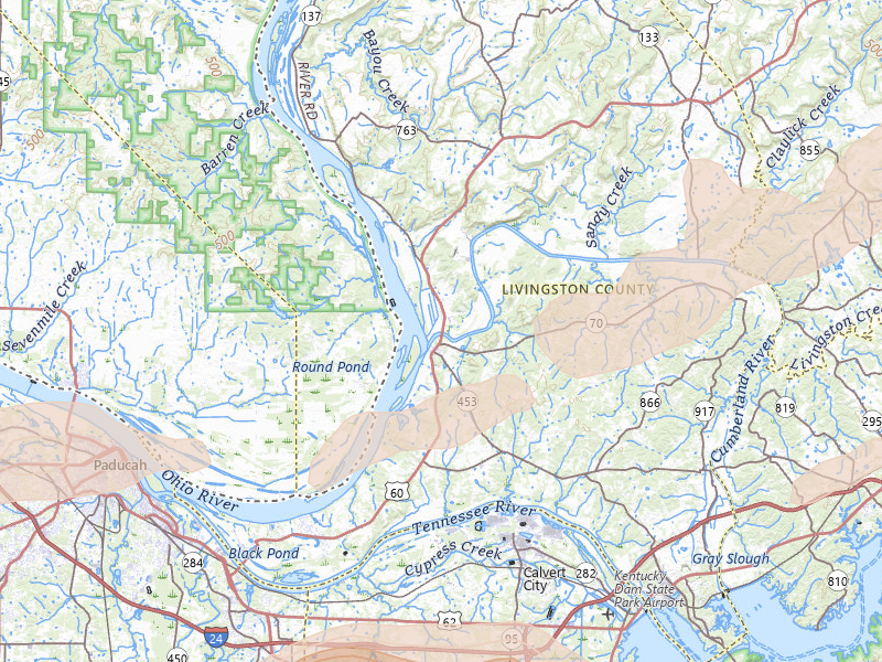 Radar-estimated hail-size map of the storm over Smithland, KY