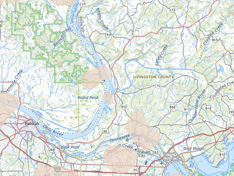 Radar-estimated hail-size map of the storm over Smithland, KY on May 31, 2026