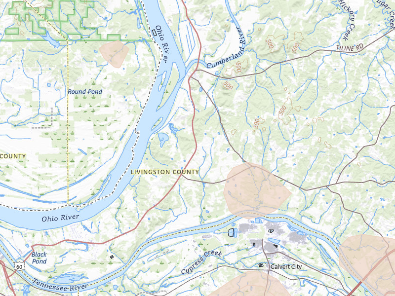 Radar-estimated hail-size map of the storm over Smithland, KY on Jun 1, 2026