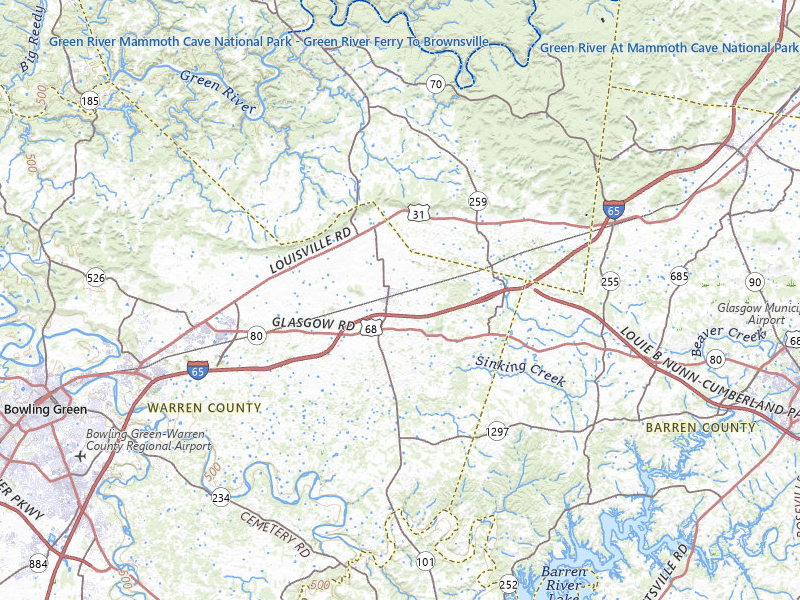 Radar-estimated hail-size map of the storm over Smiths Grove, KY on Jul 21, 2026