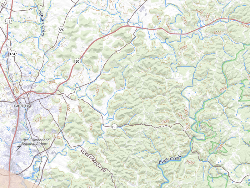 Radar-estimated hail-size map of the storm over Somerset, KY on Jul 21, 2026