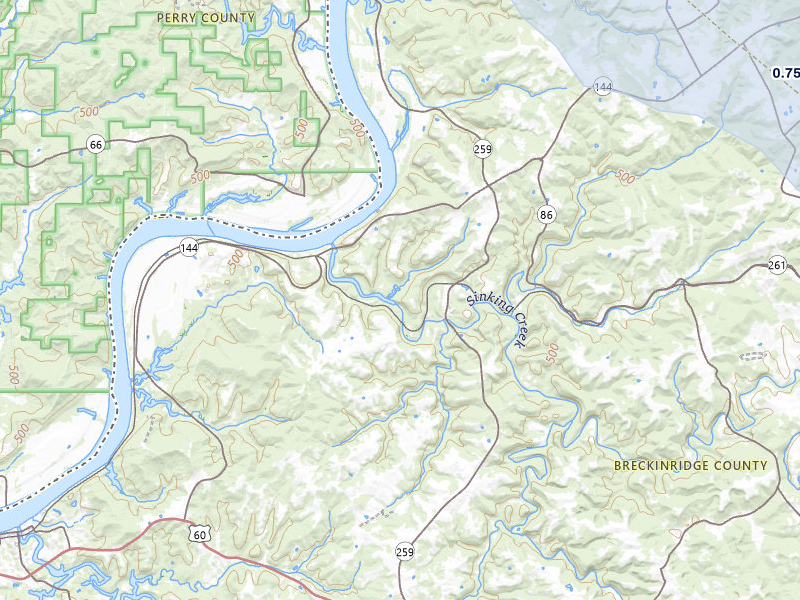 NEXRAD radar-signature map of the hail storm over Stephensport, KY on May 3, 2026