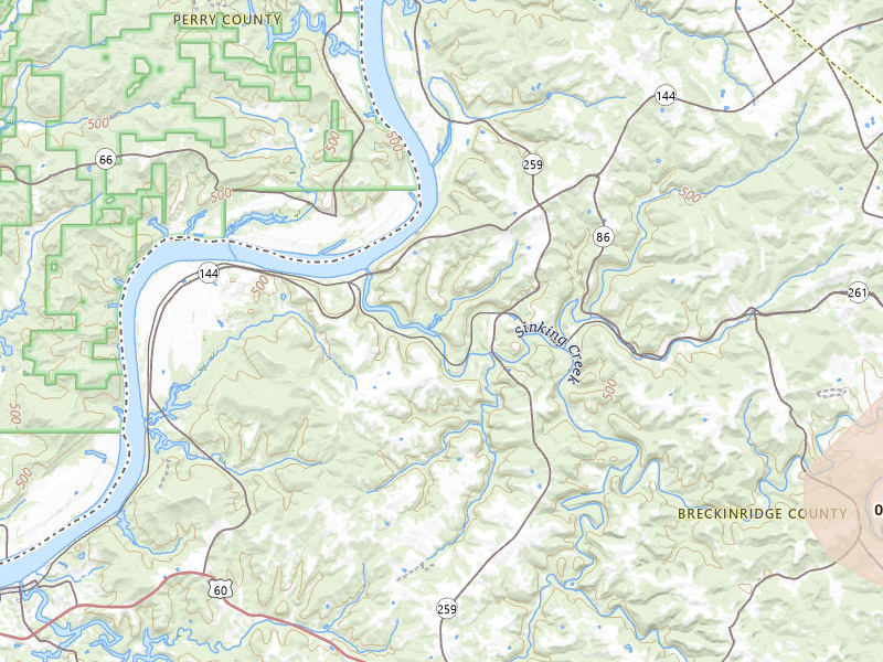 Radar-estimated hail-size map of the storm over Stephensport, KY on Jul 9, 2026