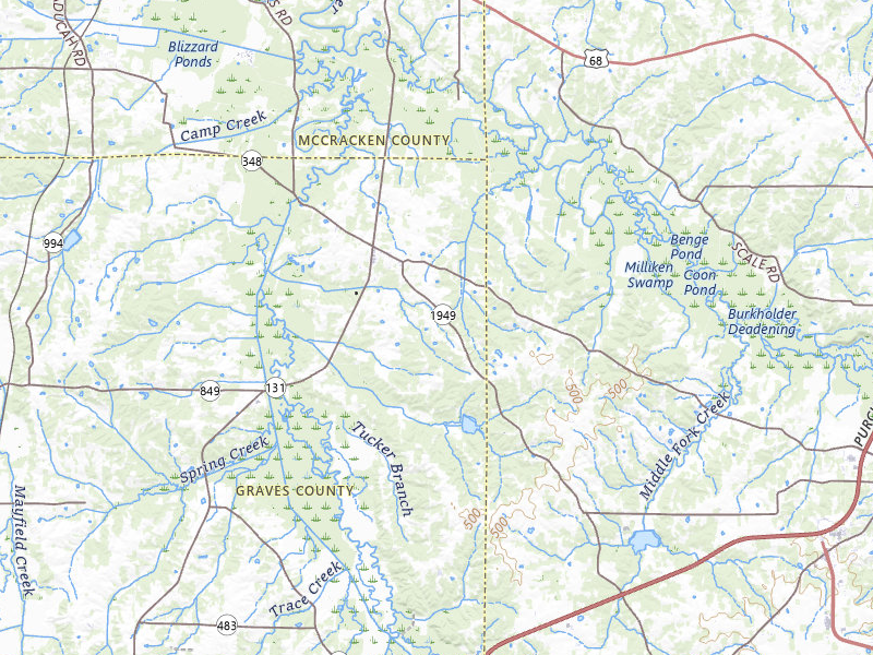 NEXRAD radar-signature map of the hail storm over Symsonia, KY on Jul 5, 2026