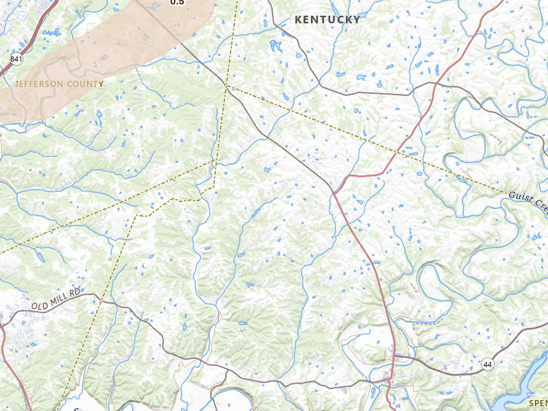 Radar-estimated hail-size map of the storm over Taylorsville, KY on Apr 1, 2026