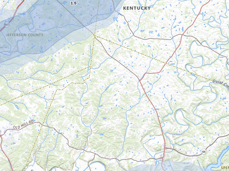 NEXRAD radar-signature map of the hail storm over Taylorsville, KY on Apr 1, 2026