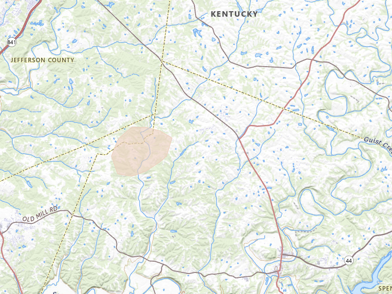 Radar-estimated hail-size map of the storm over Taylorsville, KY on May 19, 2026