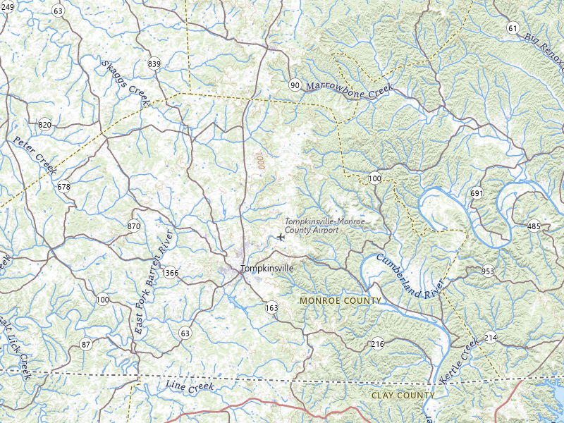 Radar-estimated hail-size map of the storm over Tompkinsville, KY on Jul 10, 2026