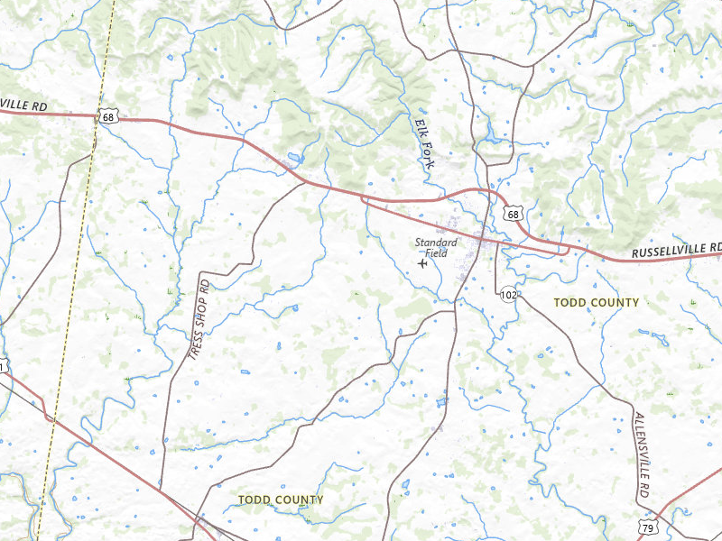 Radar-estimated hail-size map of the storm over Trenton, KY on Jul 3, 2026