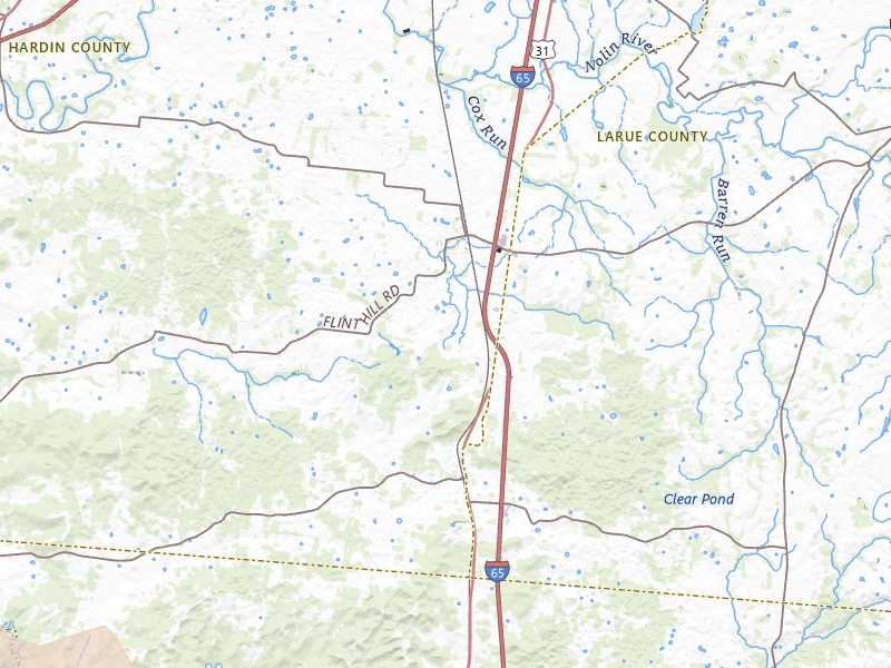 Radar-estimated hail-size map of the storm over Upton, KY on Apr 27, 2026