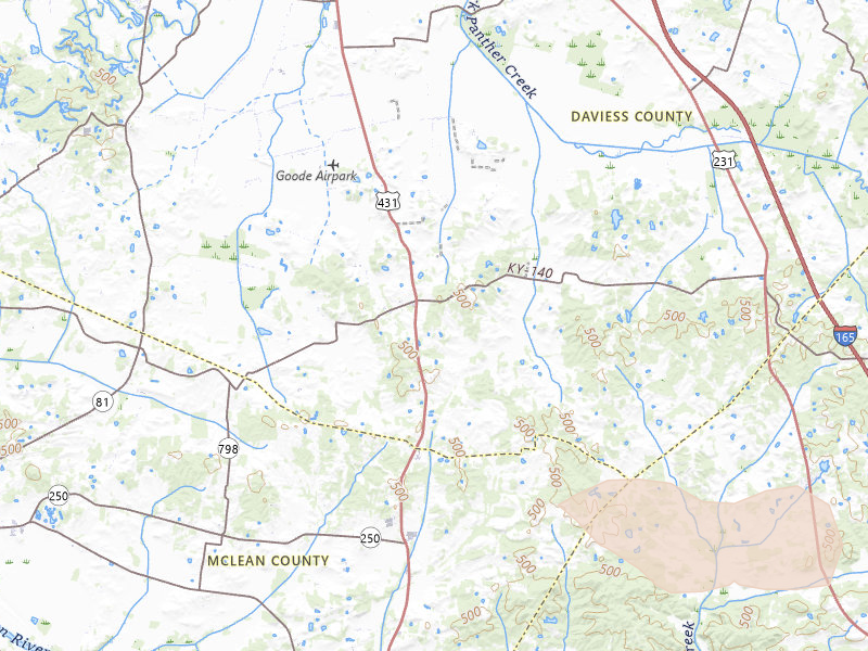 Radar-estimated hail-size map of the storm over Utica, KY on Apr 27, 2026