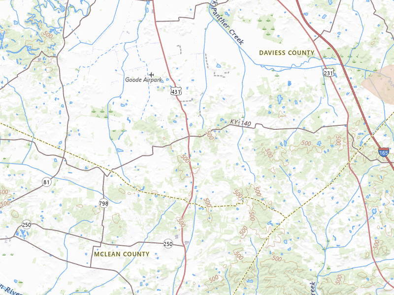 Radar-estimated hail-size map of the storm over Utica, KY on Jul 9, 2026