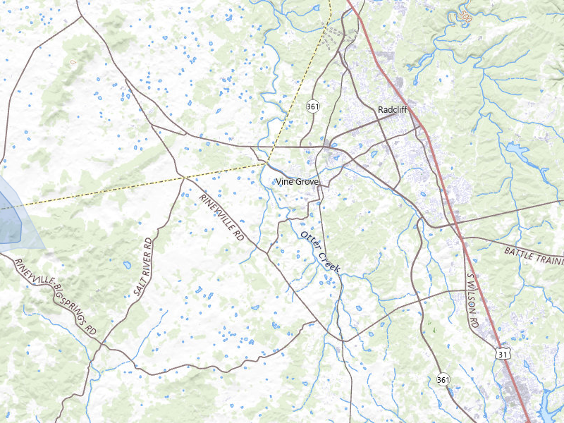 NEXRAD radar-signature map of the hail storm over Vine Grove, KY on Aug 11, 2026