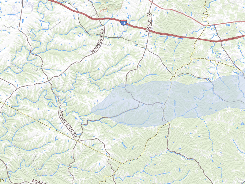 NEXRAD radar-signature map of the hail storm over Waddy, KY on Mar 4, 2026