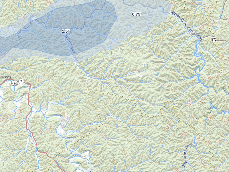 NEXRAD radar-signature map of the hail storm over West Liberty, KY on Apr 1, 2026