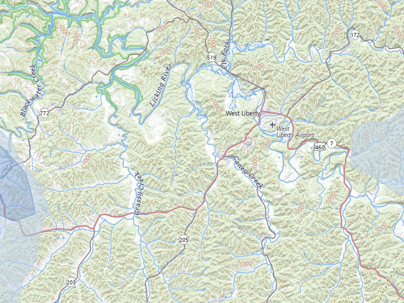 NEXRAD radar-signature map of the hail storm over West Liberty, KY on Aug 16, 2026