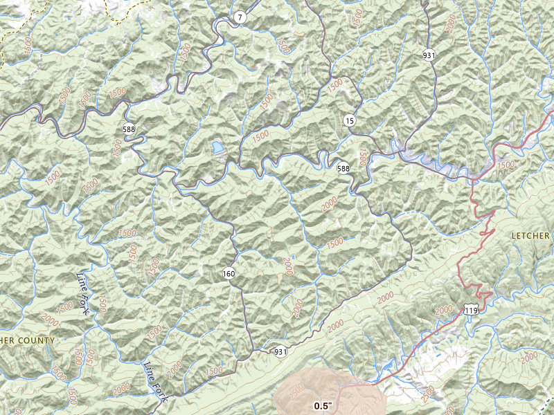 Radar-estimated hail-size map of the storm over Whitesburg, KY on Jul 6, 2026