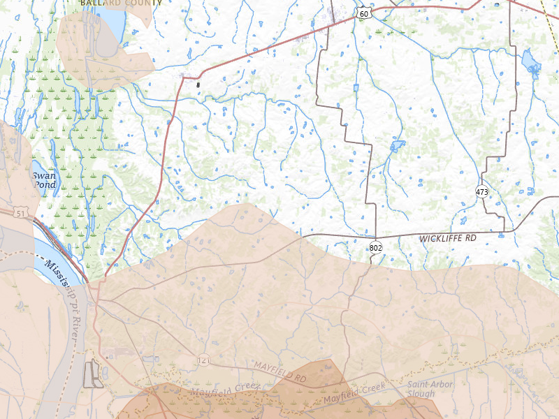 Radar-estimated hail-size map of the storm over Wickliffe, KY on Jun 8, 2026