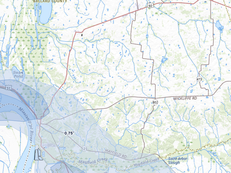 NEXRAD radar-signature map of the hail storm over Wickliffe, KY on Jun 9, 2026
