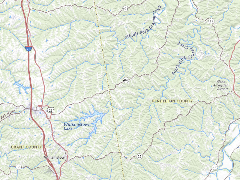 Radar-estimated hail-size map of the storm over Williamstown, KY on Jul 21, 2026