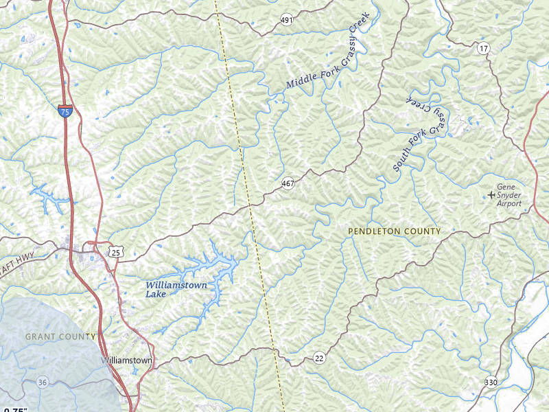 NEXRAD radar-signature map of the hail storm over Williamstown, KY on Jul 27, 2026