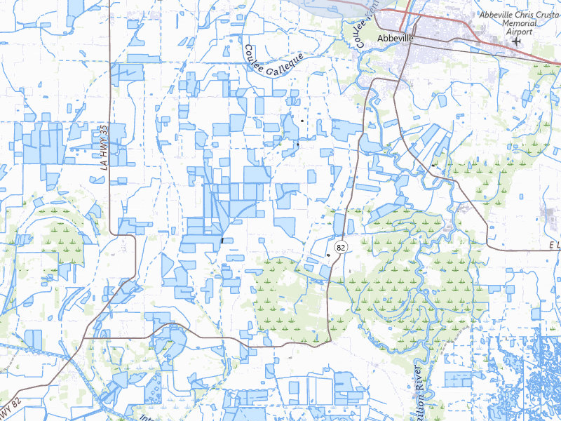 NEXRAD radar-signature map of the hail storm over Abbeville, LA on Jul 7, 2026