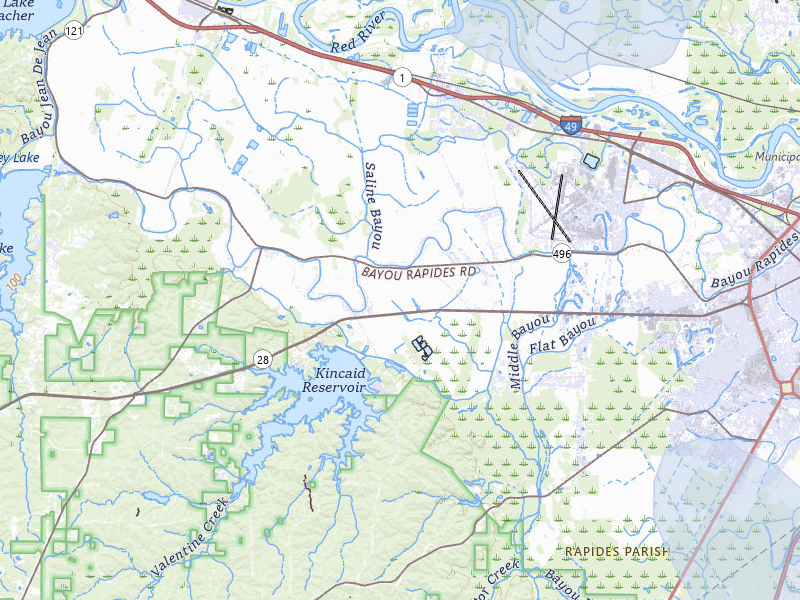 NEXRAD radar-signature map of the hail over Alexandria, LA