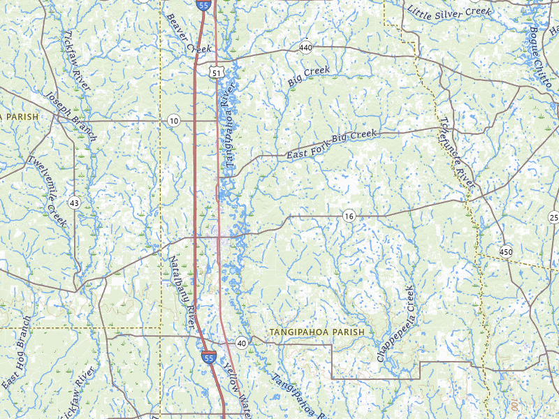Radar-estimated hail-size map of the storm over Amite, LA on Mar 7, 2026