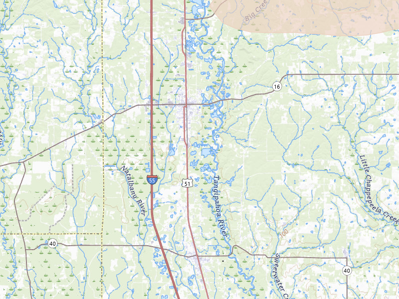 Radar-estimated hail-size map of the storm over Amite, LA