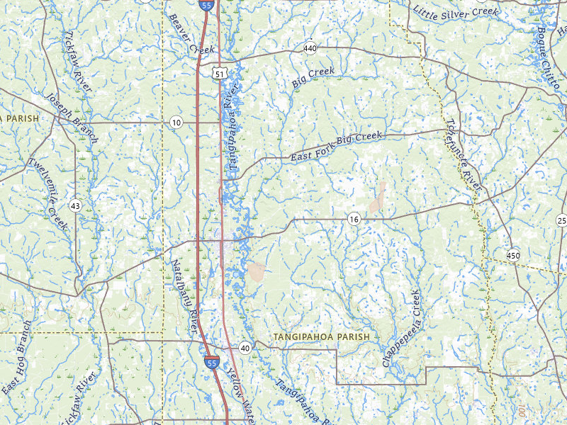 Radar-estimated hail-size map of the storm over Amite, LA on Aug 17, 2026