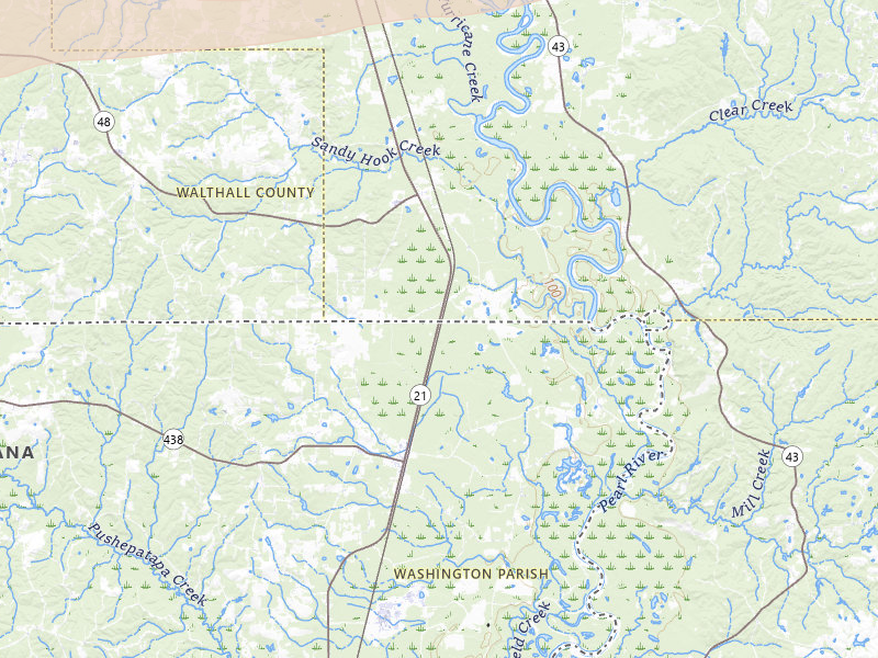 Radar-estimated hail-size map of the storm over Angie, LA on May 6, 2026