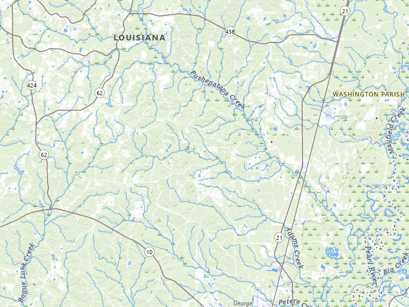 Radar-estimated hail-size map of the storm over Angie, LA on May 8, 2026
