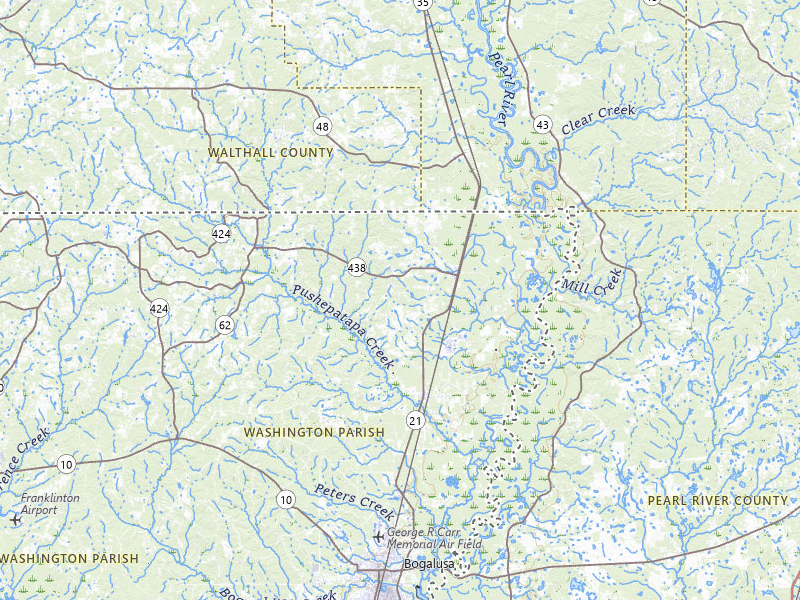 NEXRAD radar-signature map of the hail storm over Angie, LA on Jun 2, 2026