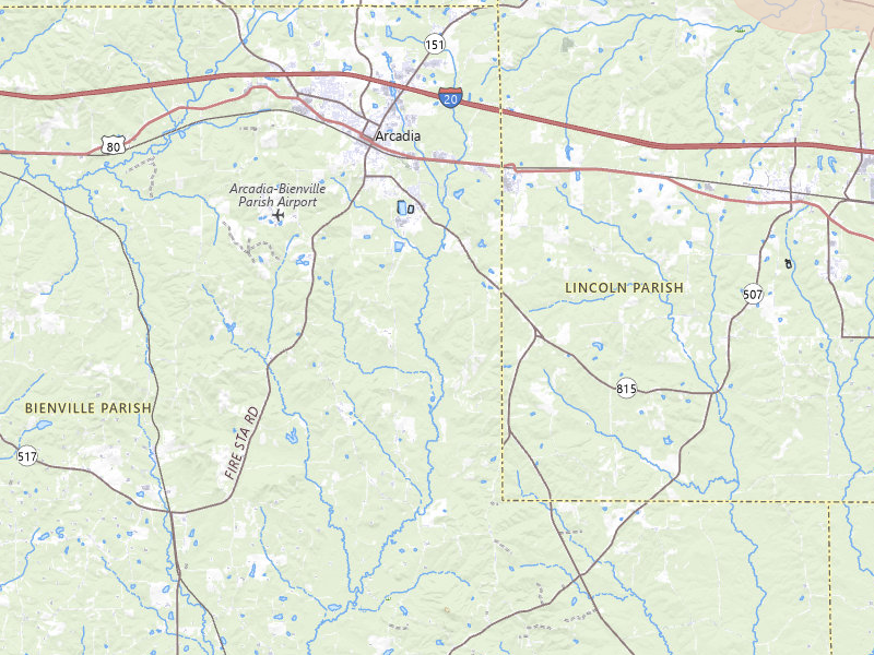Radar-estimated hail-size map of the storm over Arcadia, LA on Jun 22, 2026