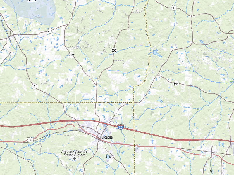 NEXRAD radar-signature map of the hail storm over Arcadia, LA on Jul 6, 2026