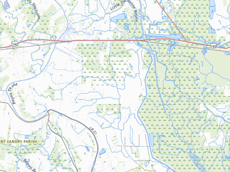 Radar-estimated hail-size map of the storm over Arnaudville, LA on Jul 7, 2026
