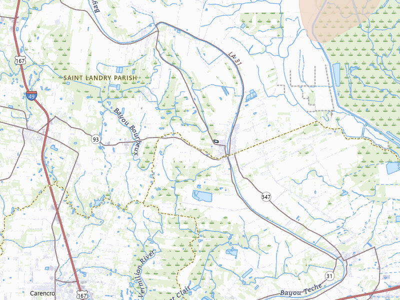 Radar-estimated hail-size map of the storm over Arnaudville, LA on Jul 8, 2026