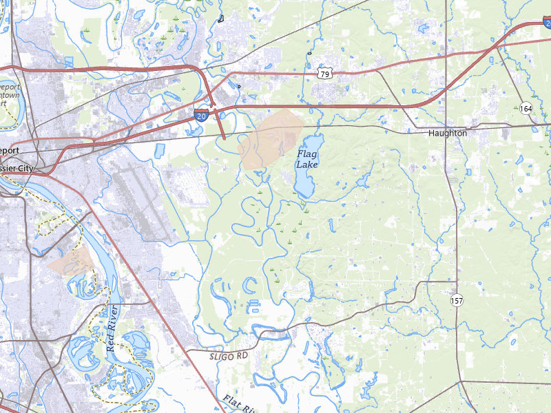 Radar-estimated hail-size map of the storm over Barksdale Afb, LA on May 22, 2026