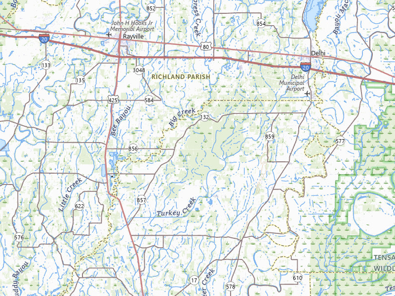 NEXRAD radar-signature map of the hail storm over Baskin, LA on Jan 9, 2026