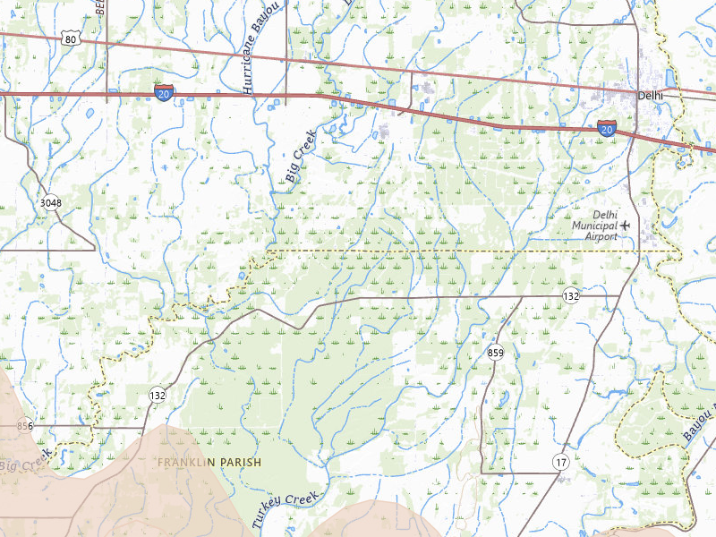 Radar-estimated hail-size map of the storm over Baskin, LA on Mar 15, 2026