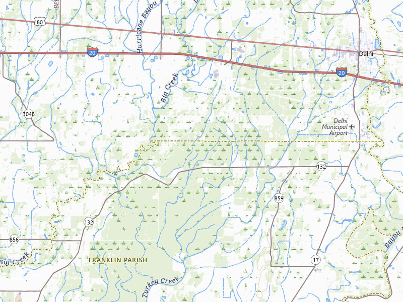Radar-estimated hail-size map of the storm over Baskin, LA on Apr 25, 2026
